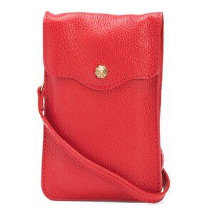 ISADORA Red Made In Italy Leather Double Compartment Crossbody